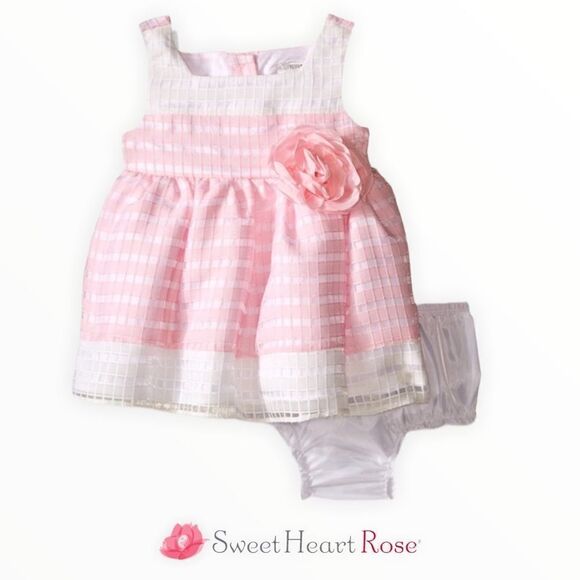 SWEET HEART ROSE Waffle Striped Organza Dress - Picture 1 of 5